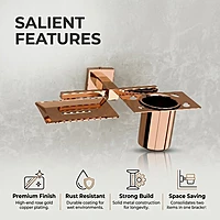Soap Dish with Tumbler Holder Rose Gold PVD Coated