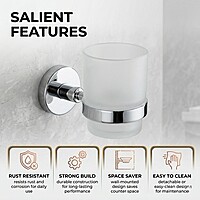 Glass Tooth Brush Holder Chrome