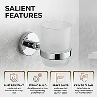 Glass Tooth Brush Holder Chrome