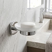 Glass Soap Dish Chrome