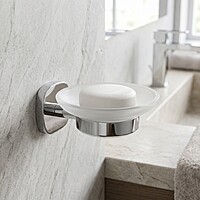 Glass Soap Dish Chrome