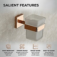 Glass Tumbler Holder Rose Gold PVD Coated