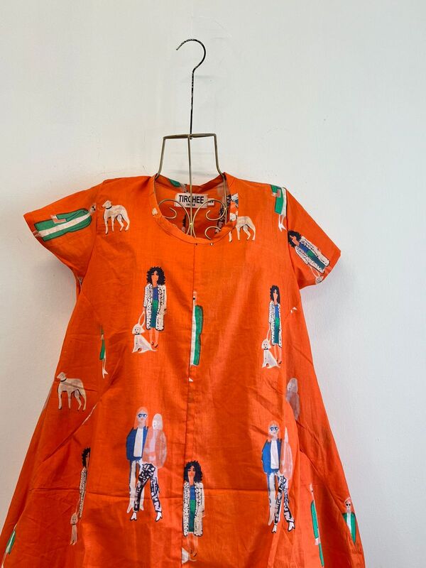 Akira's Easy Cocoon Dress - Orange & People