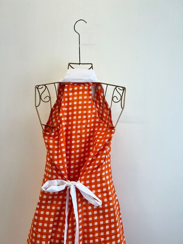 Cyra's Racer Back Dress - Orange Gingham
