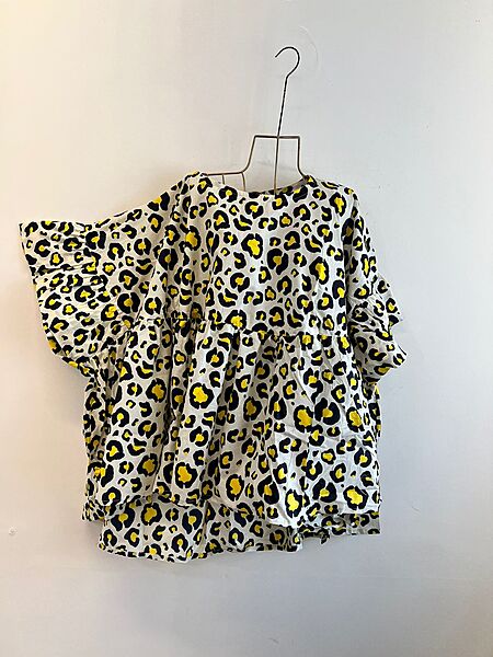 Noma's Cascade Top - White & Animal Print