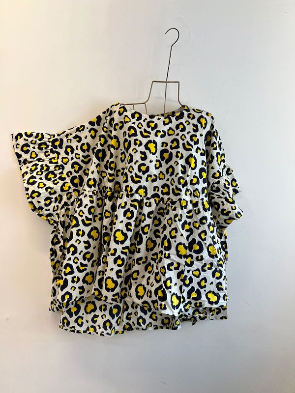 Noma's Cascade Top - White & Animal Print