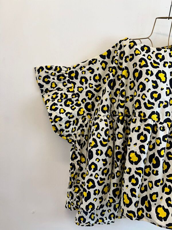 Noma's Cascade Top - White & Animal Print