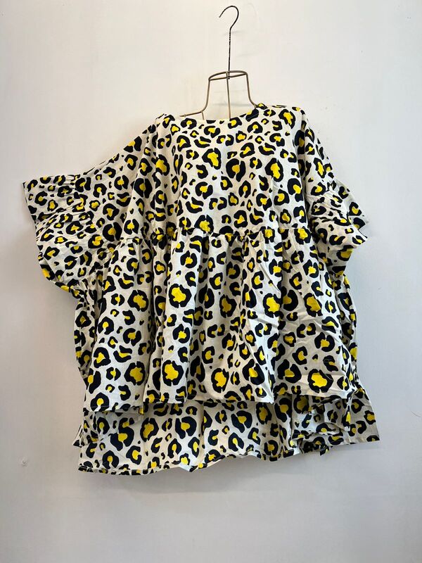 Noma's Cascade Top - White & Animal Print