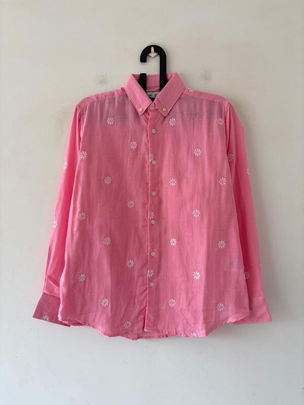 Rose bloom embroidered shirt