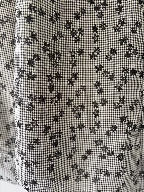 Noir bloom micro check shirt