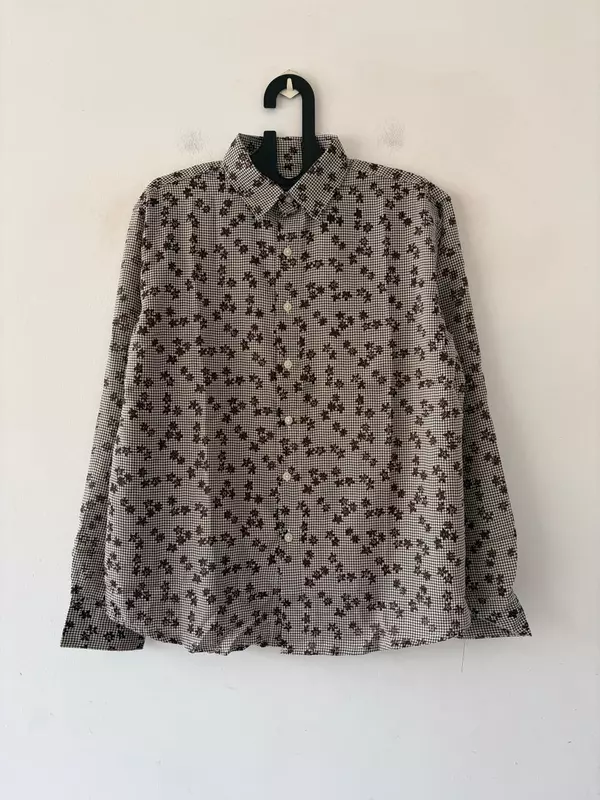 Coffee bloom micro check shirt