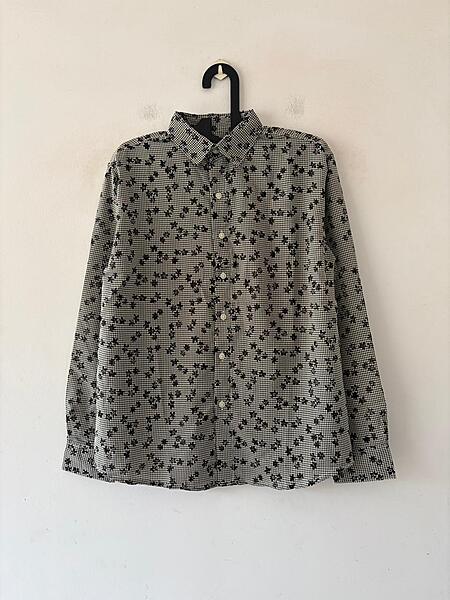 Noir bloom micro check shirt