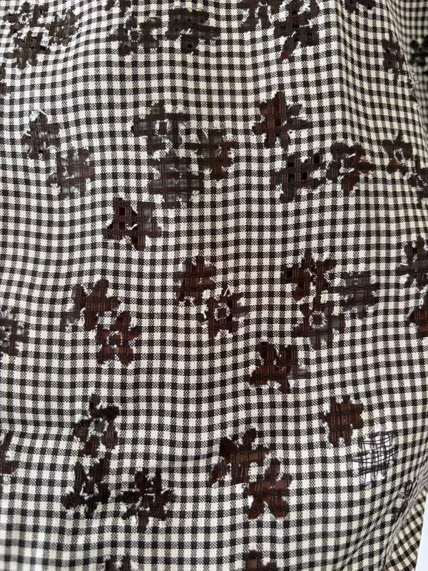 Coffee bloom micro check shirt
