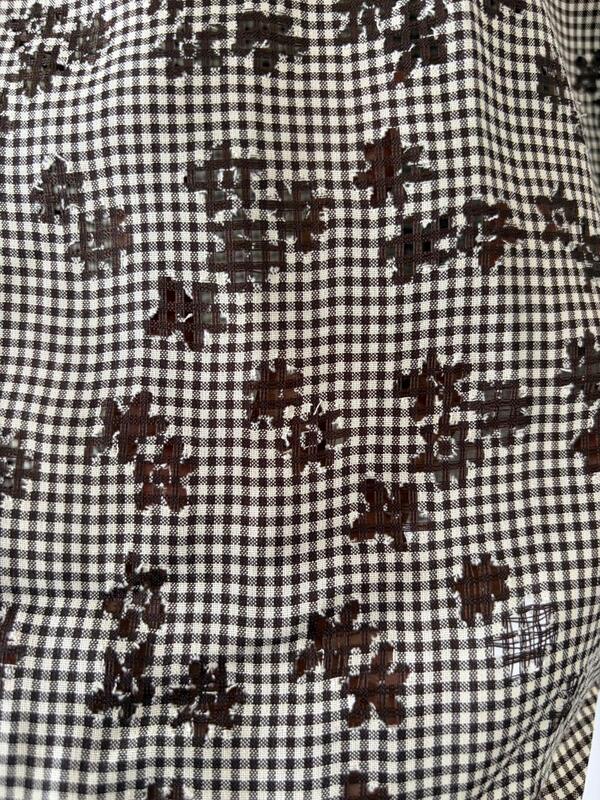 Coffee bloom micro check shirt