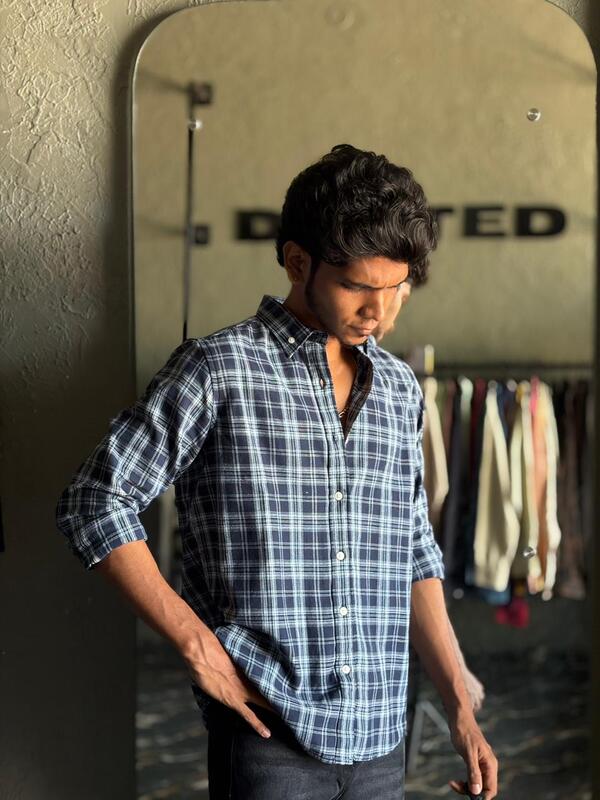 Deep blue & frost flannels