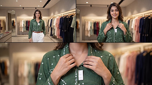 Kala Sanskruti All Over Pista Color Cotton Bandhani Women’s Redy Shirt (XL) Elegant Traditional Cotton Redy Bandhani Shirt For Women