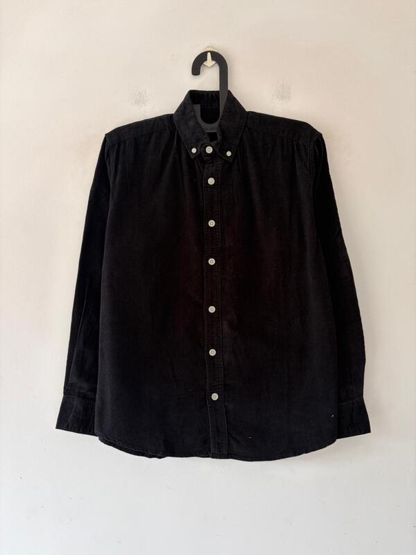Jet black corduroy shirt