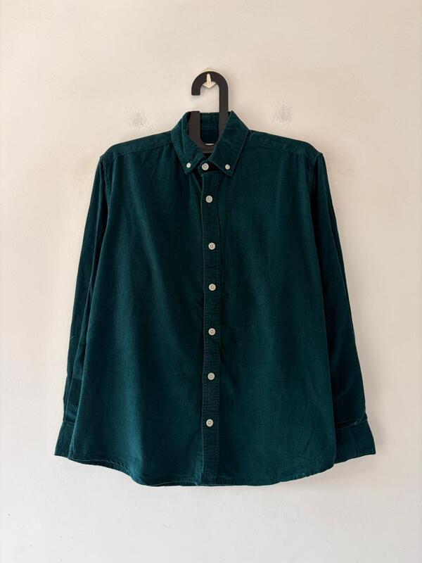 Emerald green corduroy shirt