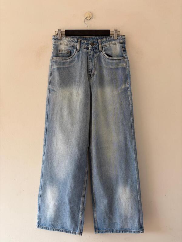 Sky mist faded baggy jeans