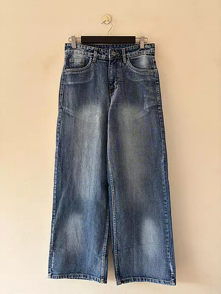 Denim blue baggy jeans