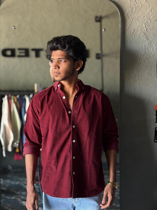 Rich maroon corduroy shirt