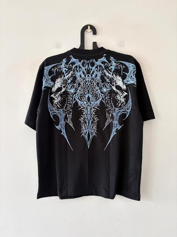 Black frost emblem oversized tee