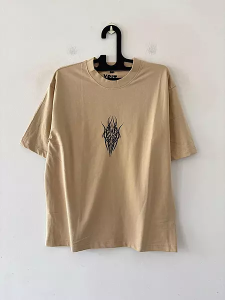 Beige dragon sun oversized tee