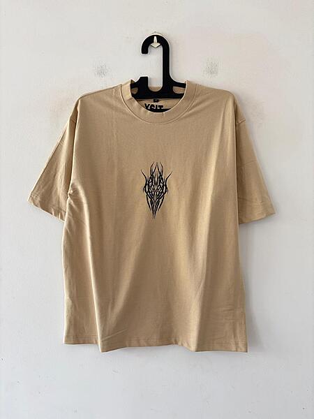 Beige dragon sun oversized tee