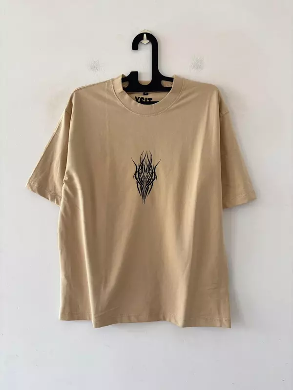 Beige dragon sun oversized tee