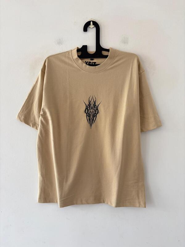 Beige dragon sun oversized tee