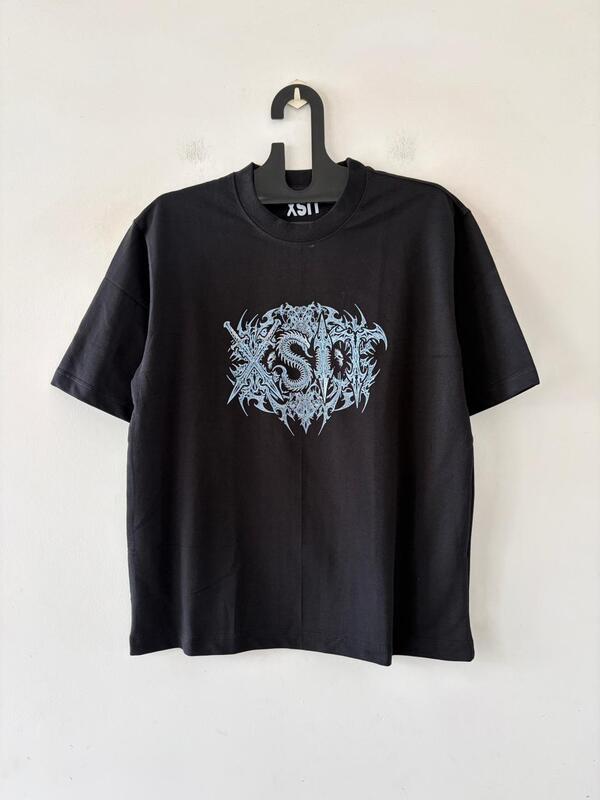 Black frost emblem oversized tee