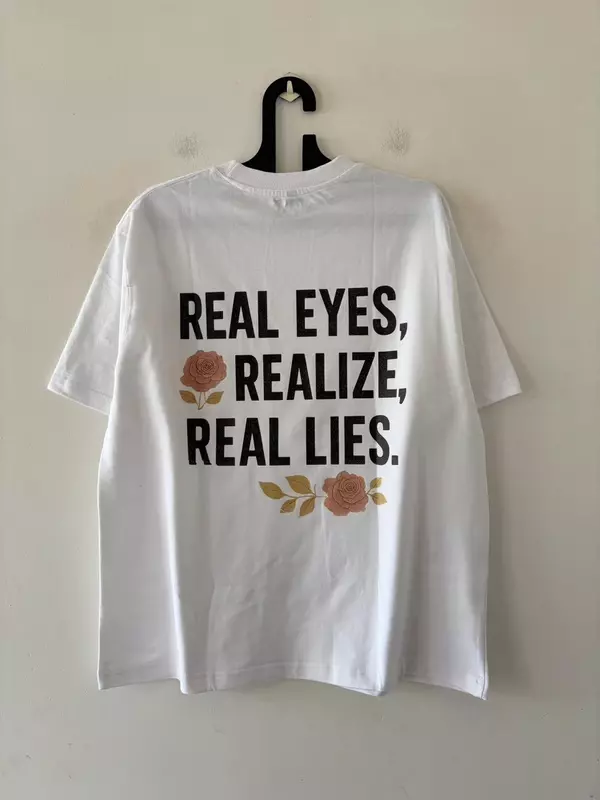 White gilded mask oversized tee