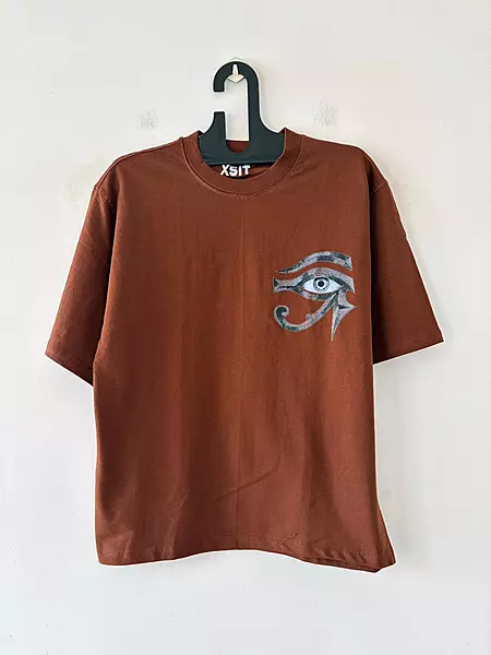 Brown divine eye oversized tee