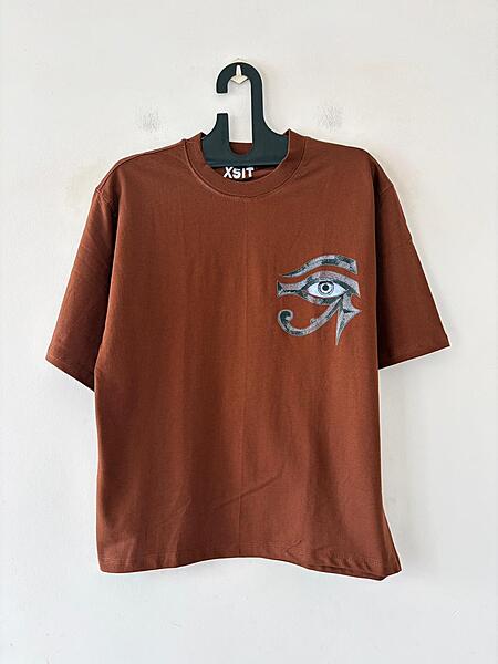 Brown divine eye oversized tee