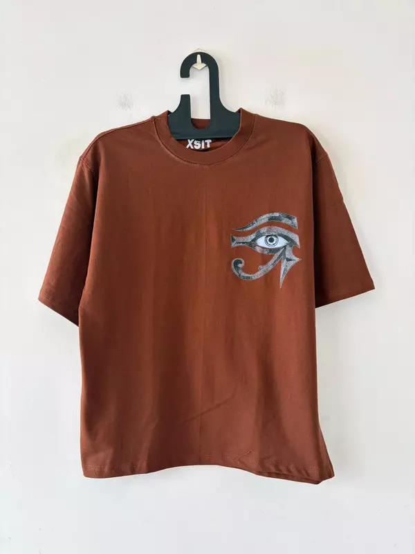 Brown divine eye oversized tee