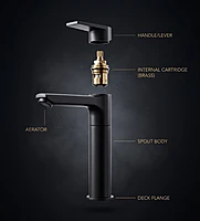 Praseo Matte Black Tall Body Basin Mixer