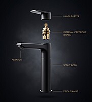 Praseo Matte Black Tall Body Basin Mixer
