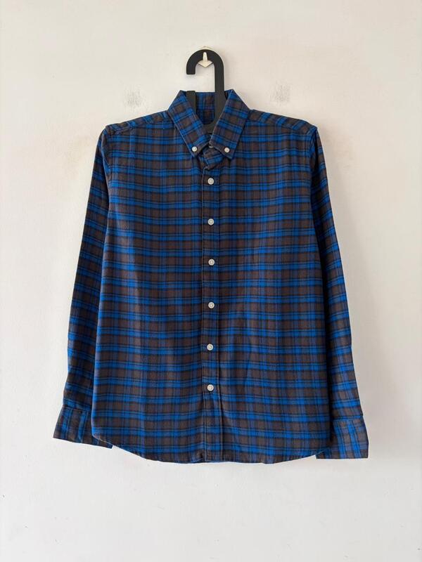Cobalt blue & espresso flannels