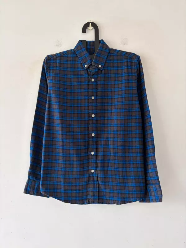 Cobalt blue & espresso flannels