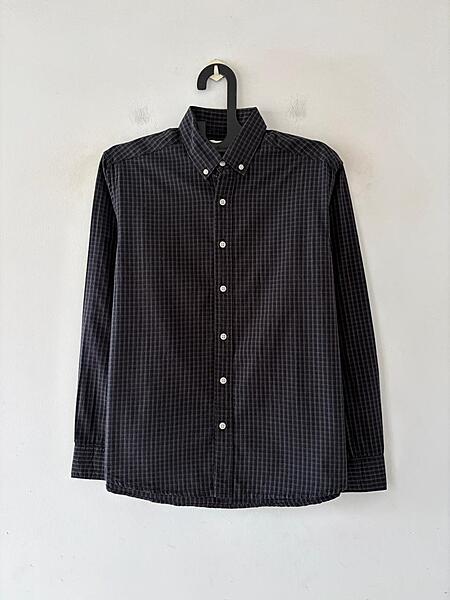 Graphite micro check shirt