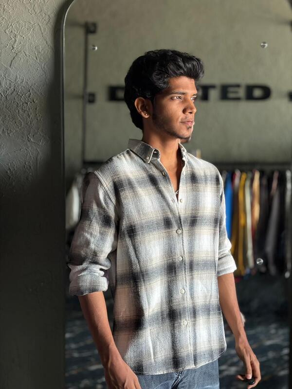 Ash grey & ivory flannels
