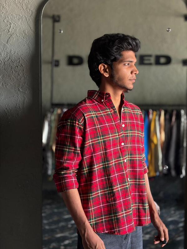 Crimson red & forest flannels