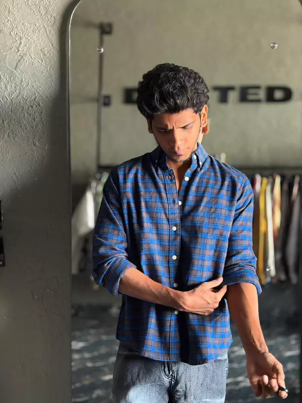 Cobalt blue & espresso flannels