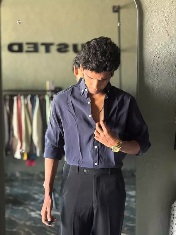 Rich navy Imp-plain shirt