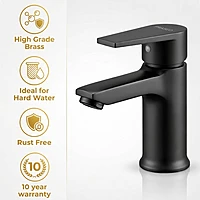 Praseo Matte Black Single Lever Basin Mixer