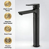 Praseo Matte Black Tall Body Basin Mixer