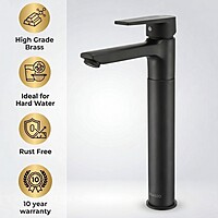 Praseo Matte Black Tall Body Basin Mixer