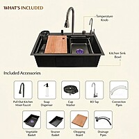 Nano Smart Kitchen Sink with Pull-Out Faucet & RO Tap