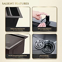 Nano Smart Kitchen Sink with Pull-Out Faucet & RO Tap