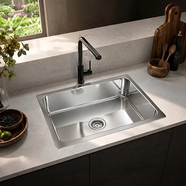 Modern Square Single Bowl Kitchen Sink